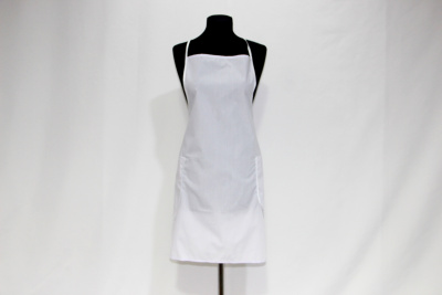 Поварской фартук бязь белый с грудкой ГОСТ