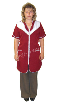 Халат габардин с молнией (короткий рукав) большой