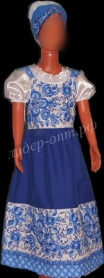 Танцевальный костюм для девочки Гжель