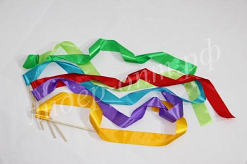 Лента гимнастическая шир. 5 см на деревянной палочке (1,2 м)