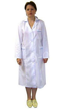 Халат медицинский женский тиси с длинным рукавом 