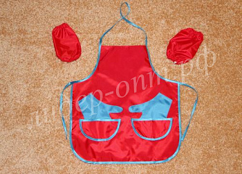 Детский фартук для творчества с аппликацией и нарукавниками