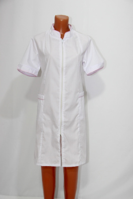 Белый медицинский халат тиси на молнии
