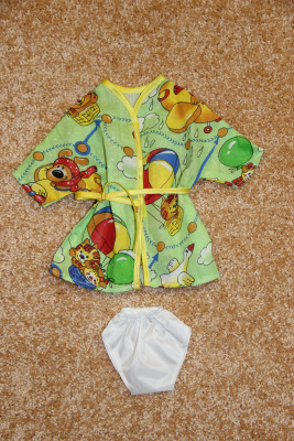 Набор домашней одежды для куклы: пижама и халат