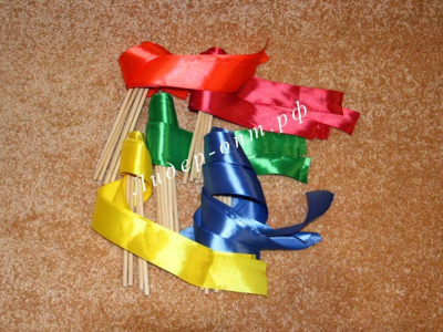 Лента гимнастическая шир. 5 см на деревянной палочке (1 м)