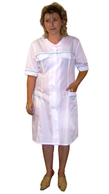 Халат медицинский женский тиси с кокеткой