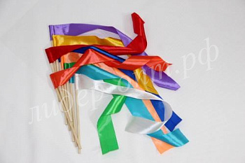 Лента гимнастическая шир. 5 см на деревянной палочке (3 м)