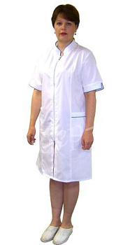 Белый медицинский халат тиси на молнии