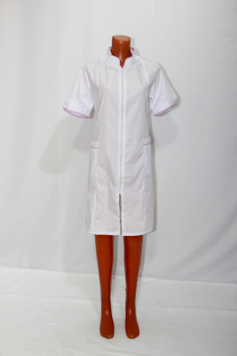 Белый медицинский халат тиси на молнии