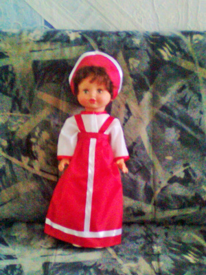 Русский народный костюм для куклы "Россияночка Аленушка"