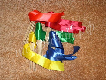 Лента гимнастическая шир. 5 см на деревянной палочке (1 м)