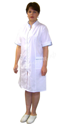 Белый медицинский халат тиси на молнии