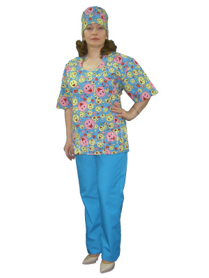 Женский костюм хирурга с принтом
