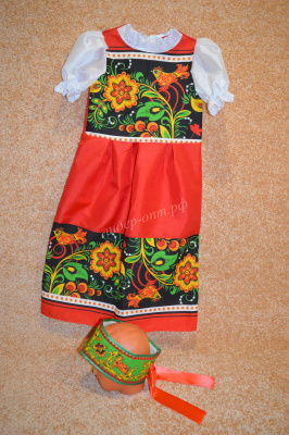 Русский народный костюм для танцев Хохлома для девочки