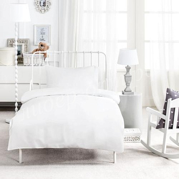 Комплект постельного белья детский 150х112 с наволочкой 40х60 (отбеленная бязь)