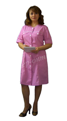 Халат медицинский женский тиси с кокеткой