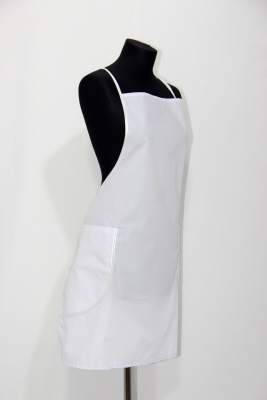 Поварской фартук бязь белый с грудкой ГОСТ